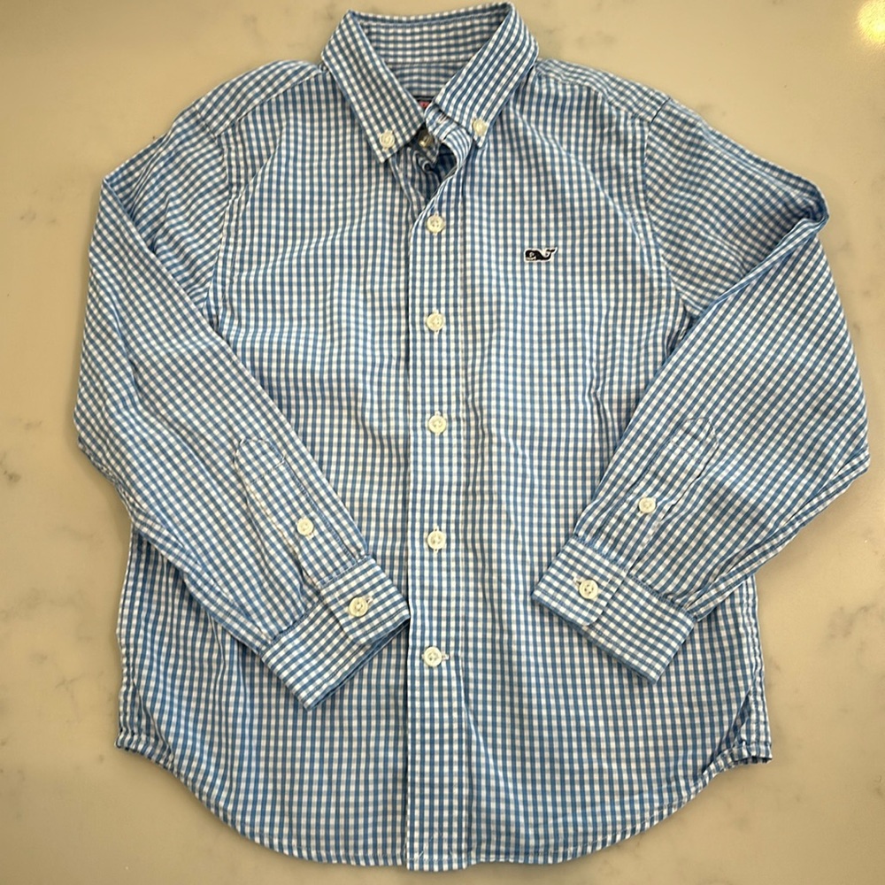 Vineyard Vines gingham button down shirt size 5